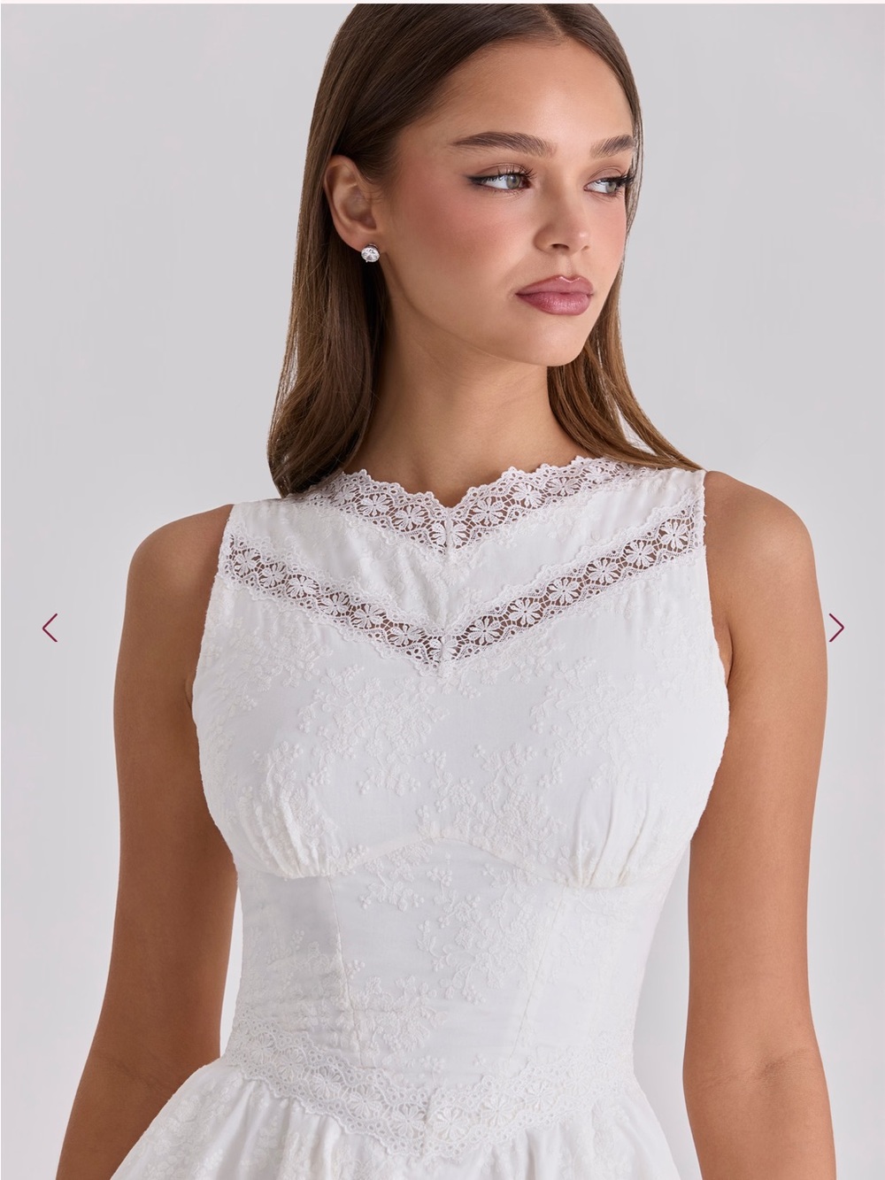 House of CB Scarlett White Lace Mini Dress - Picture 4 of 7